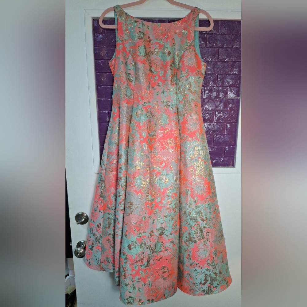 Adrianna Papell Metalic Print Dress Size 6